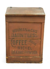 HULMAN & CO DAUNTLESS COFFEE, SODA, AND NICKEL BAKING POWDER BIN
