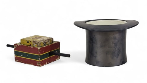 MAGICIAN MCDONALD BIRCH'S TOP HAT AND TRICK BOX