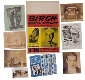 MAGICIAN MCDONALD BIRCH SHOW POSTER, PROGRAMS, AND PHOTOGRAPHS