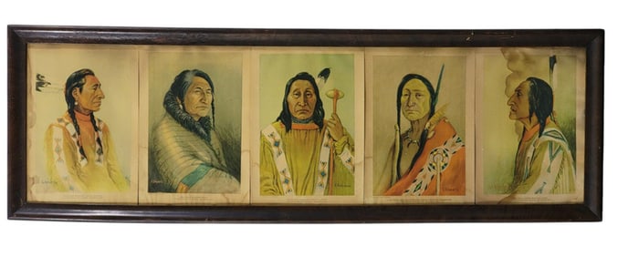 FRAMED GROUP OF NATIVE AMERICAN PORTRAITS