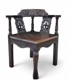 CARVED CORNER CHAIR