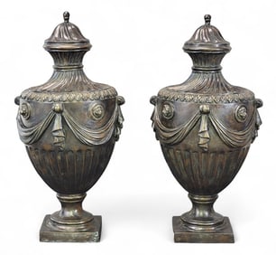 PAIR OF NEOCLASSICAL BRONZE URNS, ATTRIB. MAITLAND SMITH