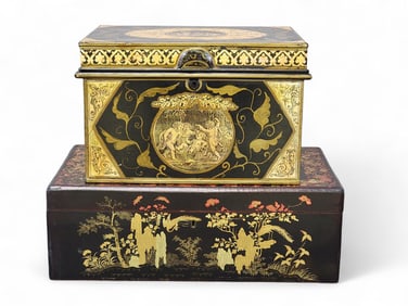 TWO DECORATED BOXES