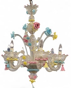 VENETIAN MURANO 6-LIGHT GLASS CHANDELIER