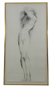 CHARCOAL LIFE-SIZED NUDE BY LINDA COPELAND