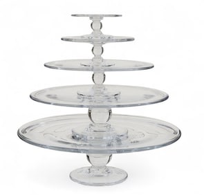 FIVE GRADUATED SIMON PEARCE "HARTLAND" CAKE PLATES