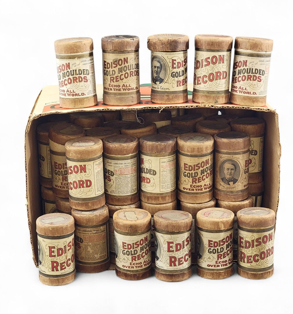 COLLECTION OF PHONOGRAPH CYLINDERS: Early 20th century. Provenance: a Midwestern collection. Affordable, in-house shipping is available for this lot. Please contact us for a quote.
