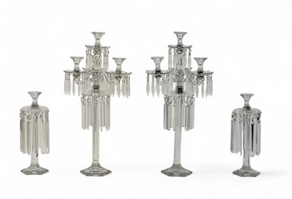 SUITE OF HEISEY CANDLE HOLDERS