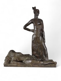 AMAZON AND HERO BY SAVA BOTZARUS (HUNGARY, 1894-1965)
