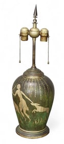 FRENCH ART DECO DINANDERIE LAMP