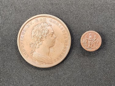 TWO COMMEMORATIVE BUTTONS / MEDALLIONS