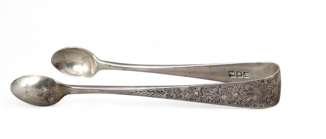 PAIR OF VICTORIAN SILVER TONGS