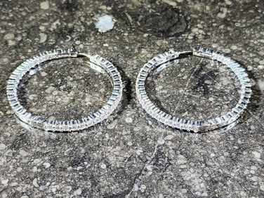PAIR OF ROBERTO COIN GOLD & DIAMOND EARRINGS