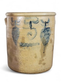 DECORATED OHIO STONEWARE CROCK