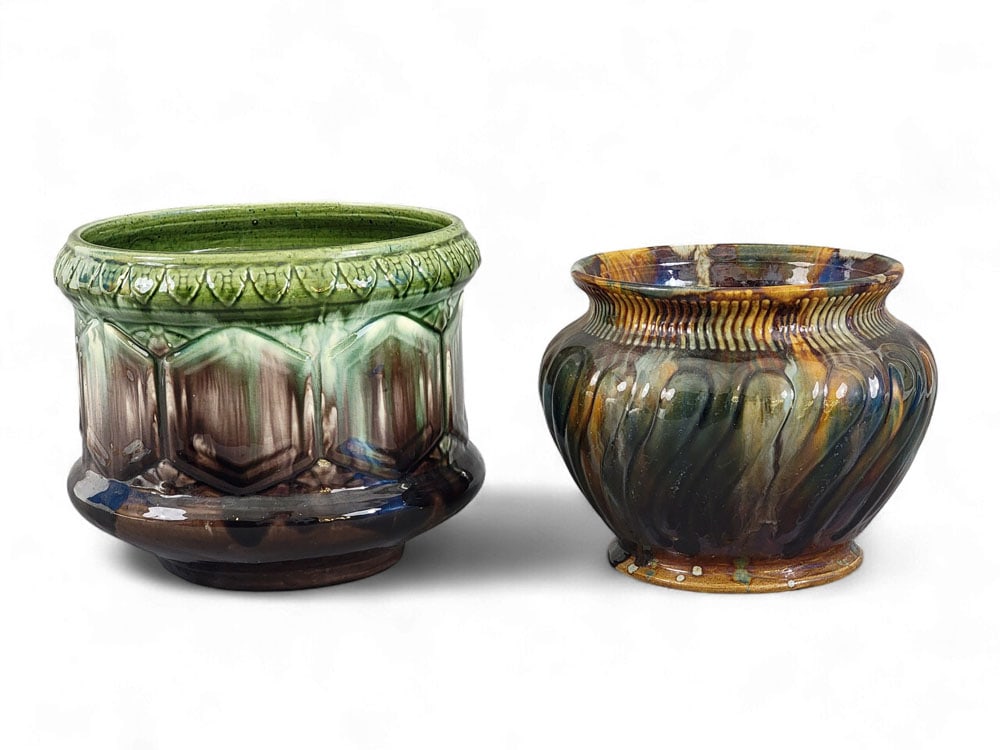 TWO OHIO ART POTTERY JARDINERES (1 of 8)