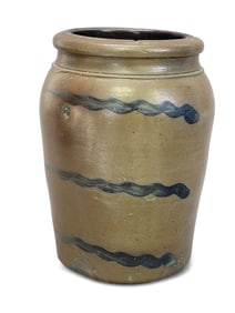 STRIPED STONEWARE JAR
