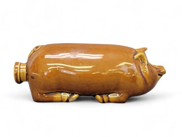 YELLOW WARE PIG FLASK
