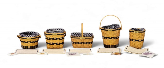 FIVE LONGABERGER MINIATURE BASKETS