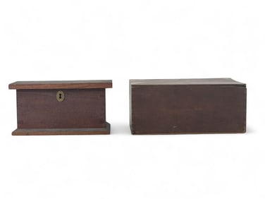 TWO SMALL DOVETAILED BOXES