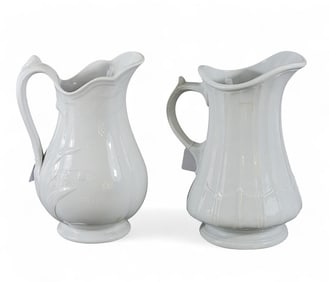 TWO IRONSTONE PITCHERS