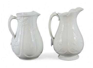 TWO IRONSTONE PITCHERS