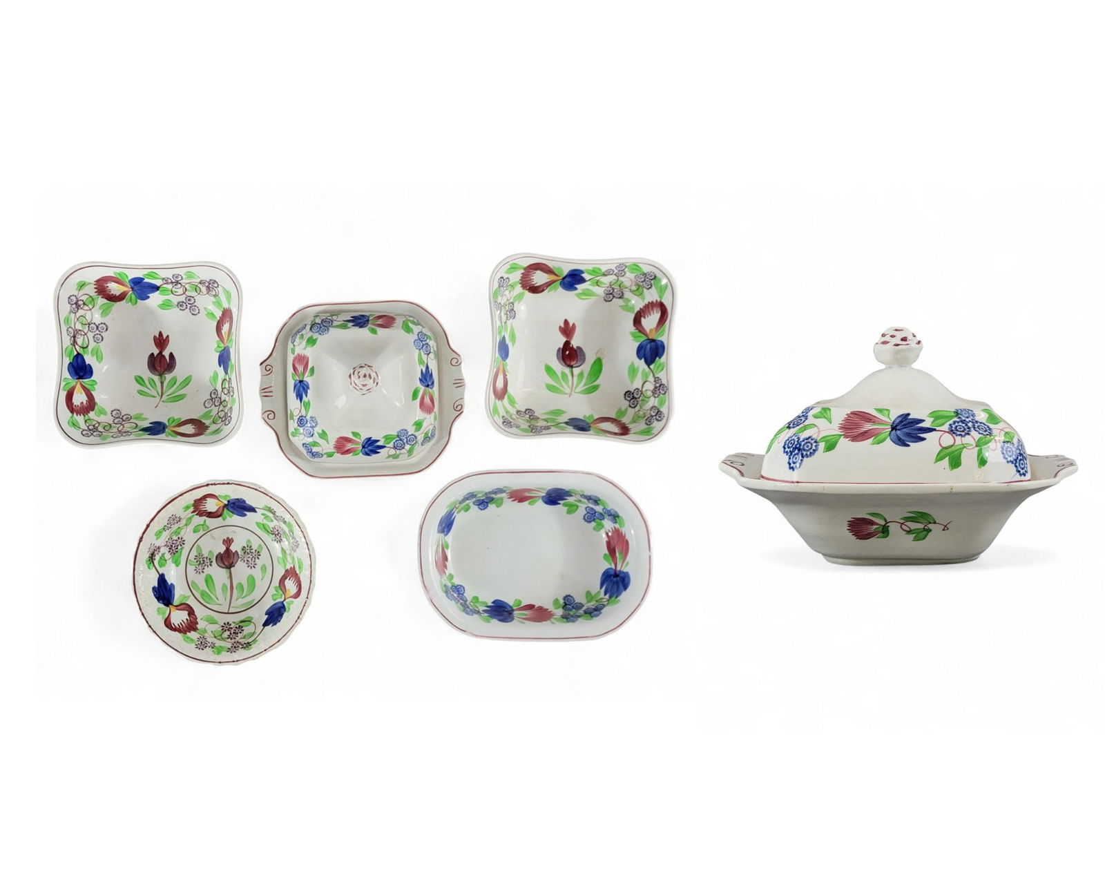 STICK SPATTERWARE TUREEN AND BOWLS (1 of 18)
