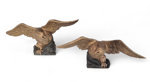 PAIR OF CARVED EAGLES