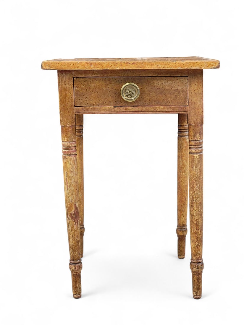 GRAIN PAINTED ONE DRAWER STAND (1 of 4)