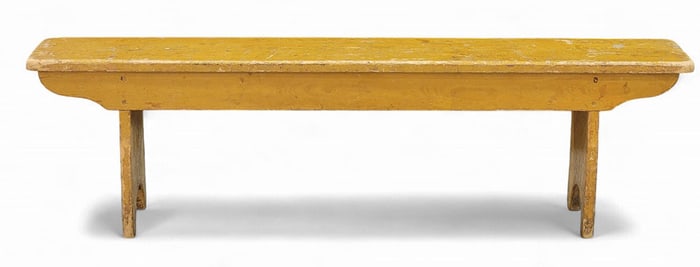 COUNTRY BENCH IN YELLOW PAINT