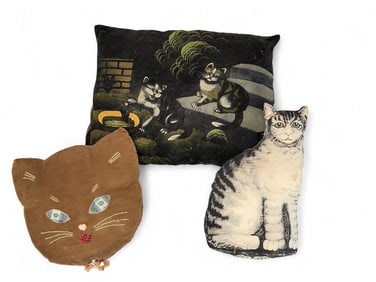 THREE CAT PILLOWS
