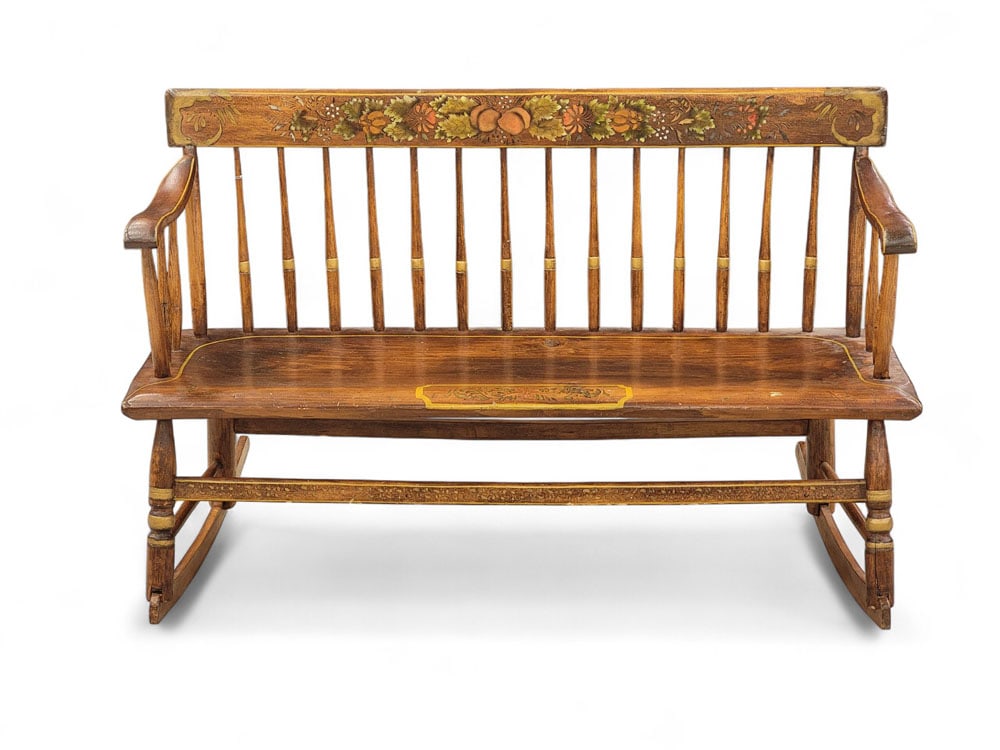 PAINTED WINDSOR ROCKING SETTEE (1 of 5)