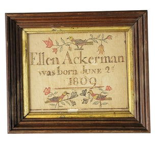 NEW JERSEY WATERCOLOR BIRTH CERTIFICATE