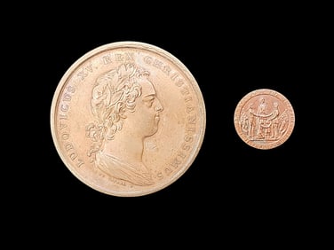 TWO COMMEMORATIVE BUTTONS / MEDALLIONS