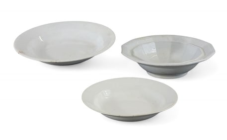 THREE IRONSTONE BOWLS
