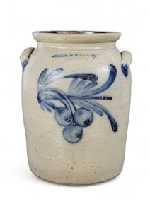 DECORATED PENNSYLVANIA STONEWARE JAR