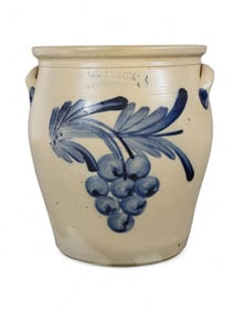 DECORATED PENNSYLVANIA STONEWARE JAR