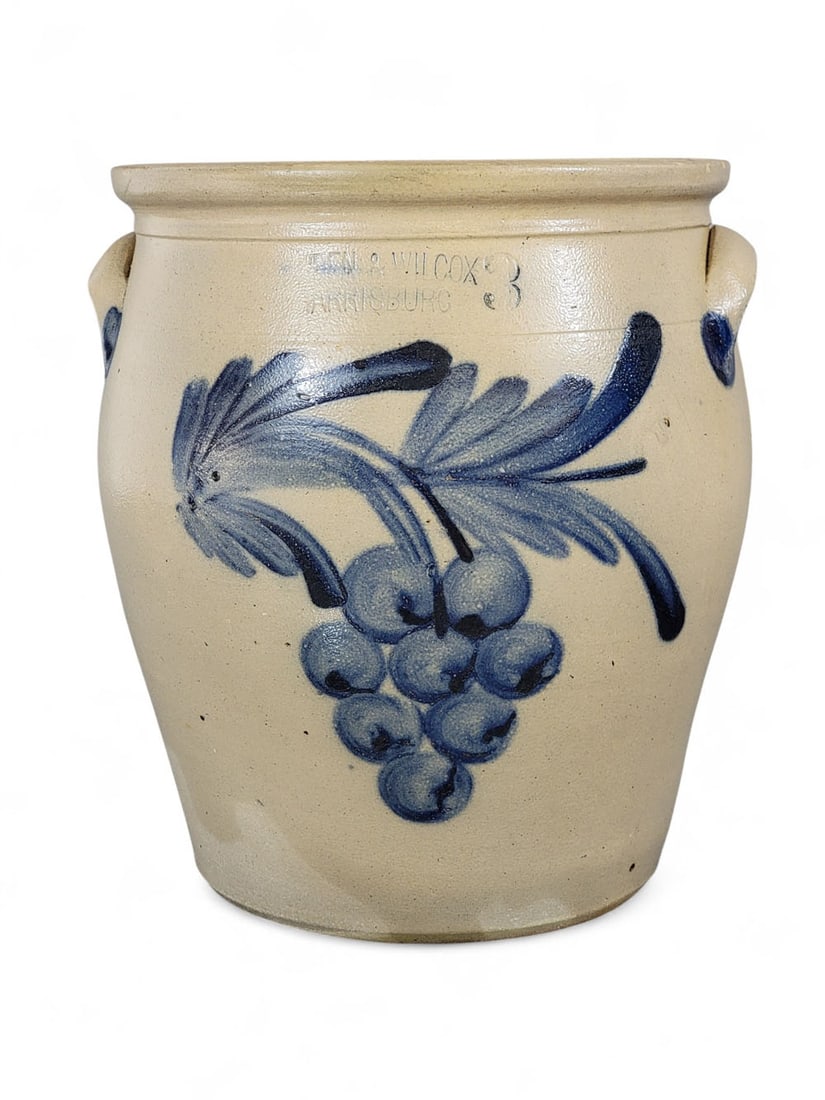 DECORATED PENNSYLVANIA STONEWARE JAR (1 of 6)
