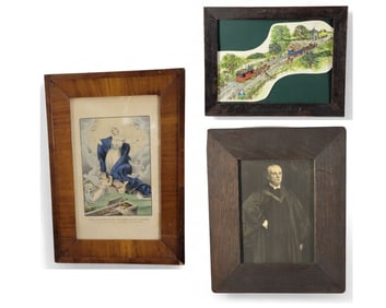 THREE FRAMED ARTWORKS