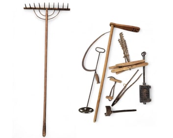 GROUP OF ANTIQUE FARM TOOLS