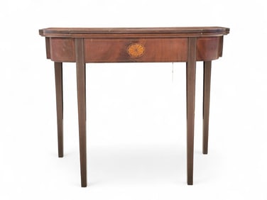 INLAID HEPPLEWHITE CARD TABLE