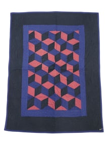 AMISH "TUMBLING BLOCKS" CRIB QUILT
