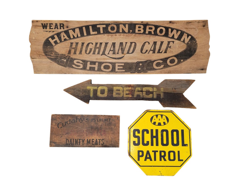 FOUR VINTAGE SIGNS (1 of 11)