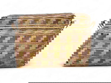 WOODLANDS INDIAN SPLINT BASKET W/ LID