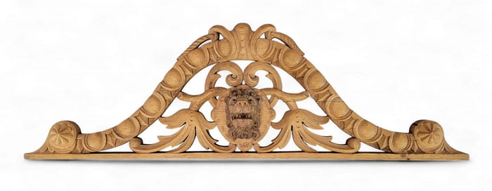 ARCHITECTURAL PEDIMENT WITH LION'S HEAD