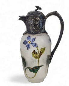 FRENCH CAMEO CLARET JUG WITH CHRISTOFLE MOUNTS