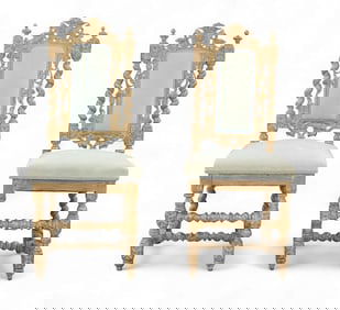 PAIR OF CARVED CHAIRS