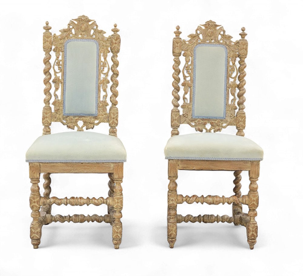 PAIR OF CARVED CHAIRS (1 of 4)