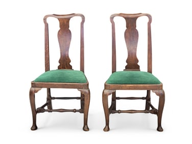 PAIR OF QUEEN ANNE CHAIRS