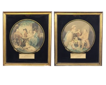 PAIR OF ENGLISH FAMILY SCENES AFTER GEORGE MORLAND