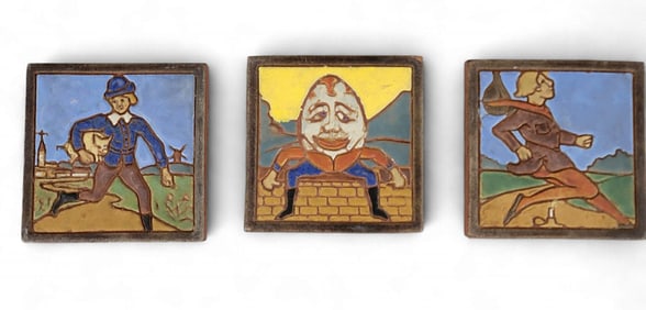 THREE MUELLER NURSERY RHYME TILES